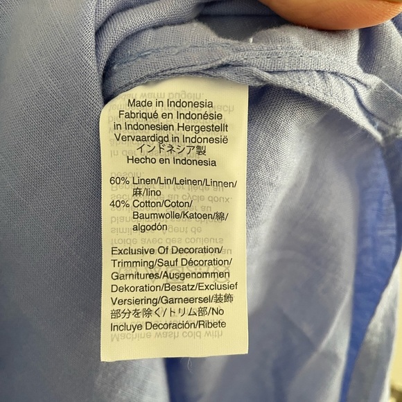 J Crew Long beach tunic with rickrack trim, periwinkle blue with red trim, xs - Picture 6 of 7